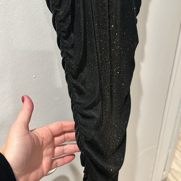 Alice + Olivia Black and Gold Shimmer Sleeveless Dress - Size L - Picture 3 of 7